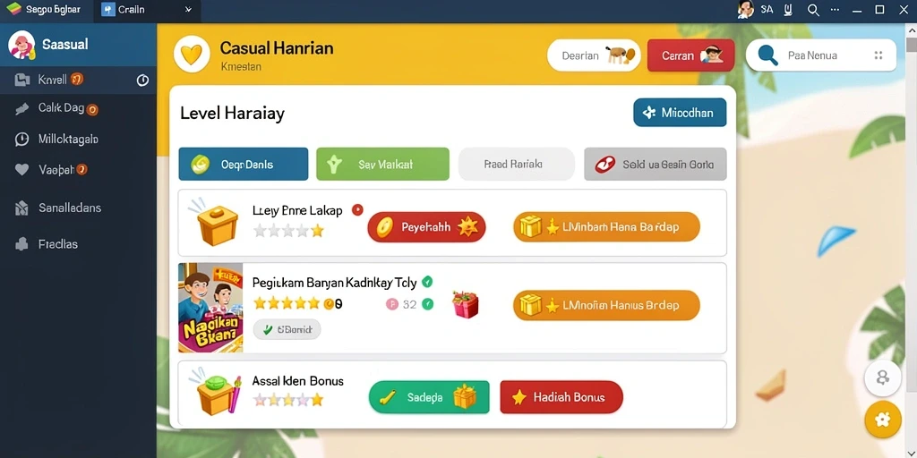 Tampilan menu utama yang menarik dan user-friendly.