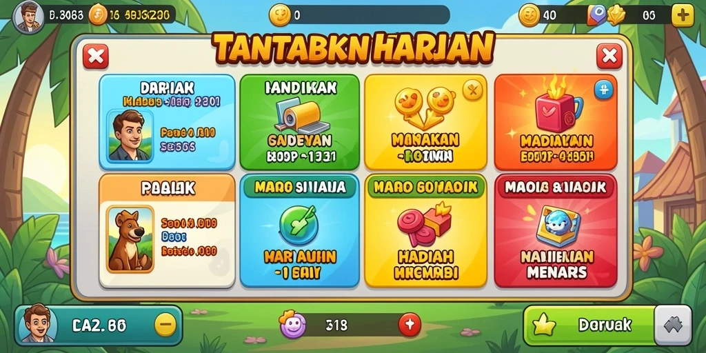 Tampilan karakter utama yang menawan dan penuh warna.